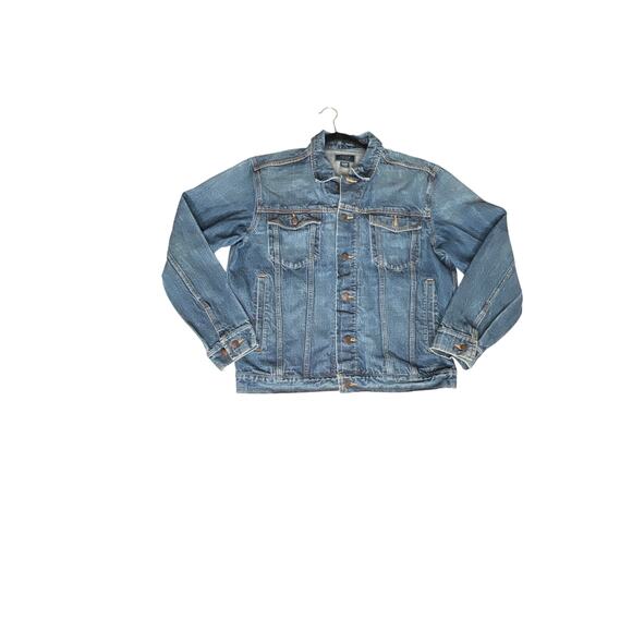 Izod size L denim mens  jacket trucker style blue classiccore casual everyday - Picture 1 of 9